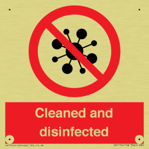 Cleaned and disinfected